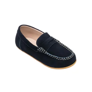 Alex Driving Navy Suede Moccasin