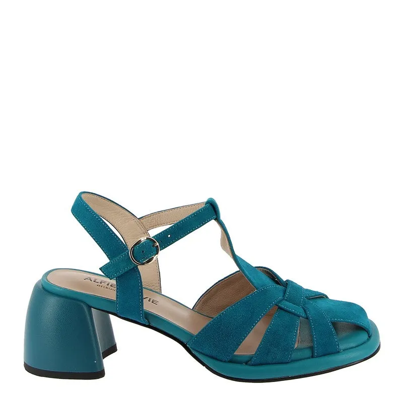 Alfie & Evie Yael Turquoise Suede Heel