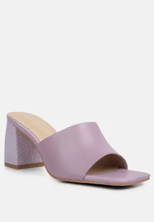 Audriana Lilac Textured Block Heel Sandals