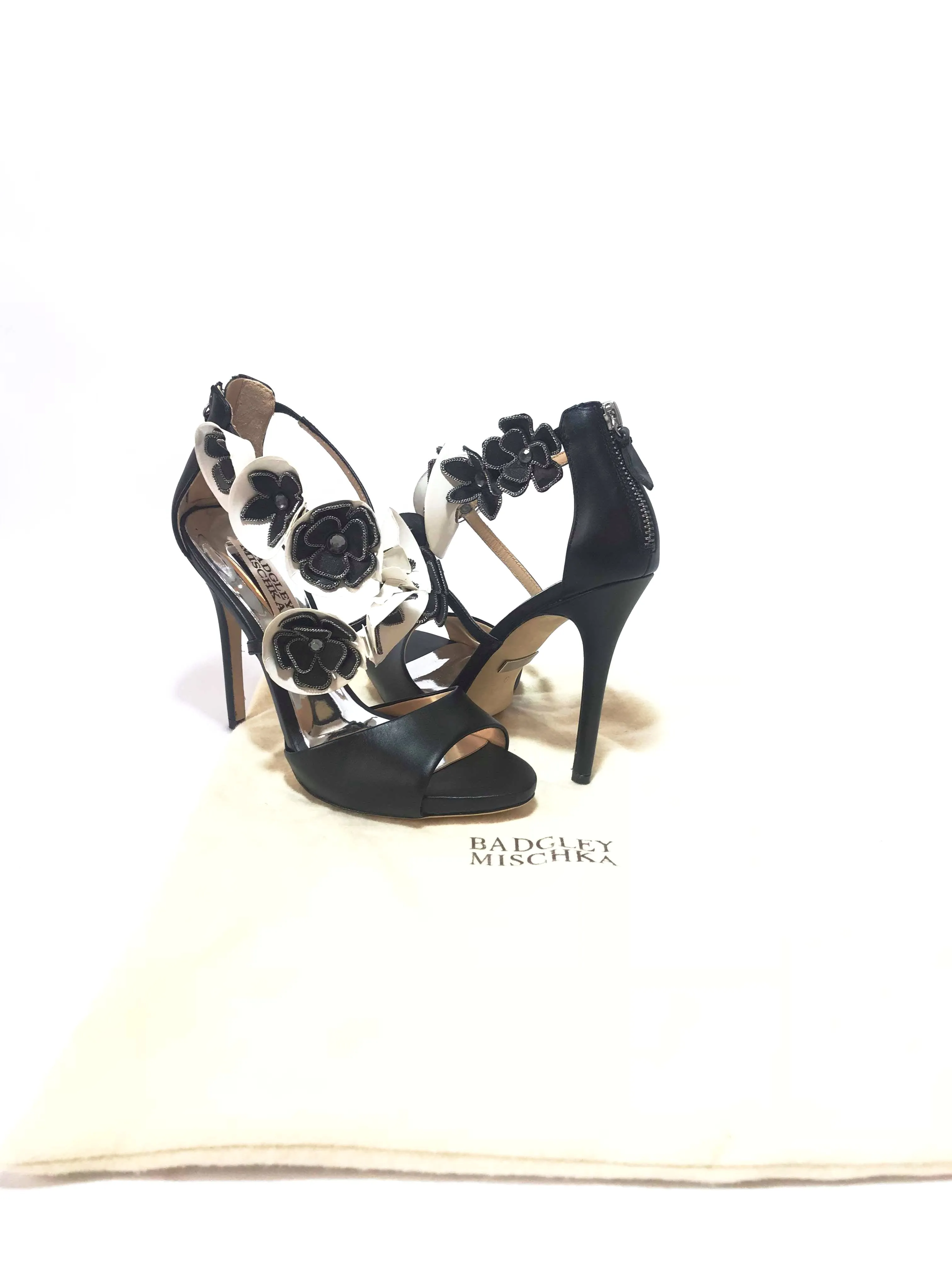 Badgley Mischka Black Floral Heels | Brand New |