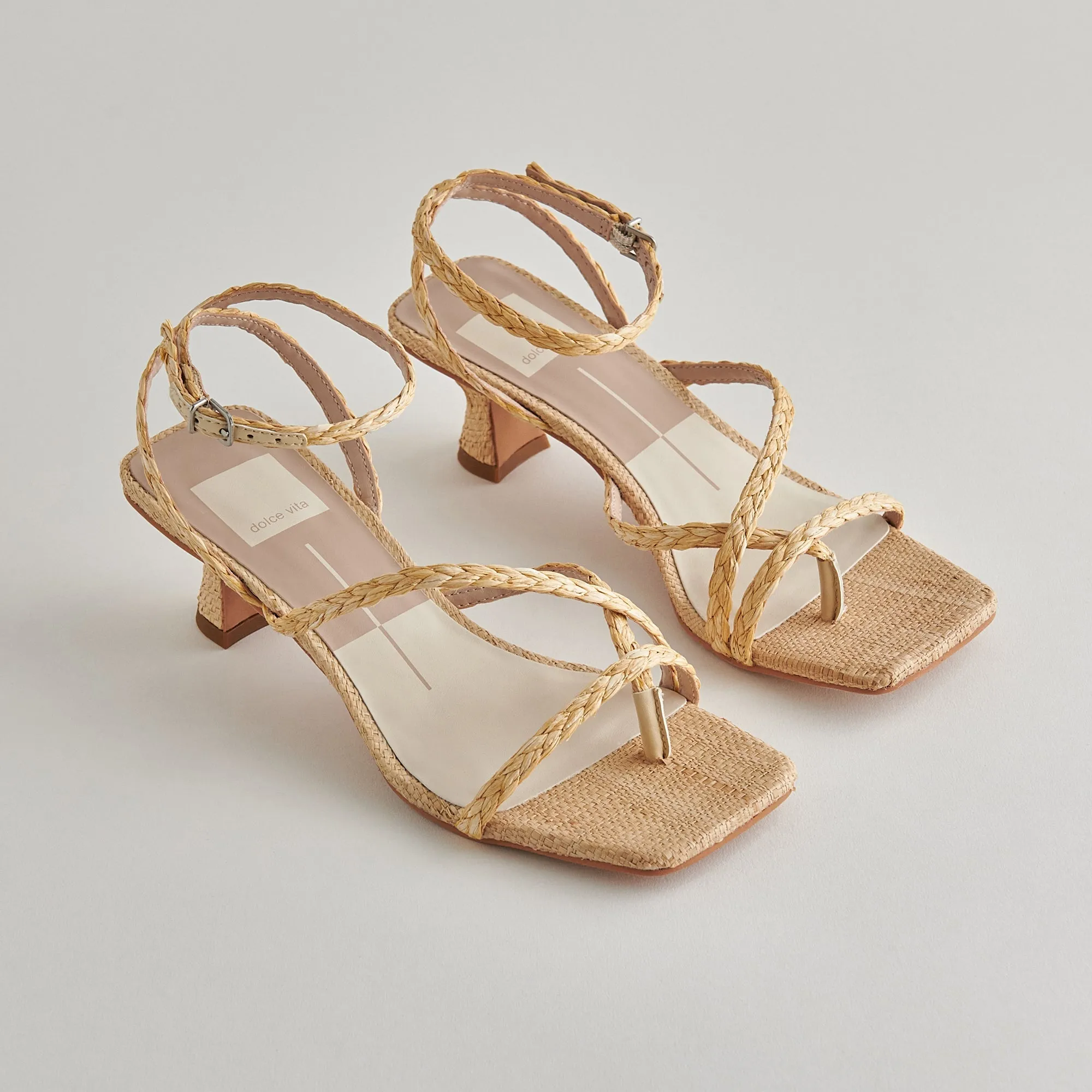 BAYLOR HEELS LT NATURAL RAFFIA - re:vita