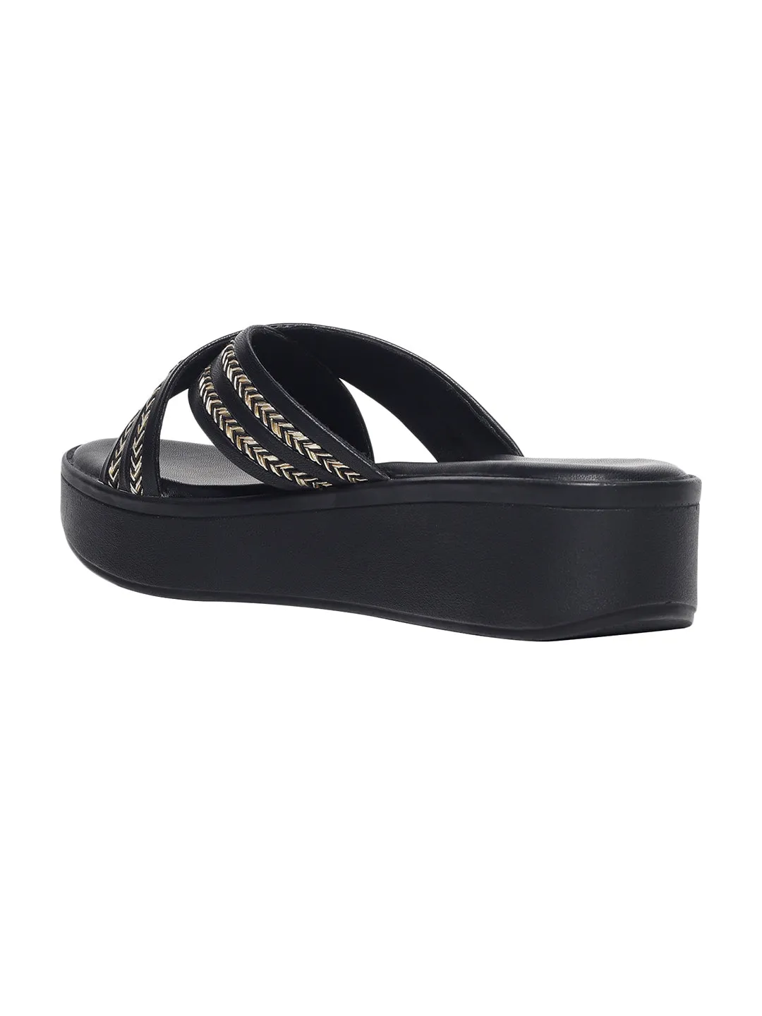 Carys Black Flatform Heels