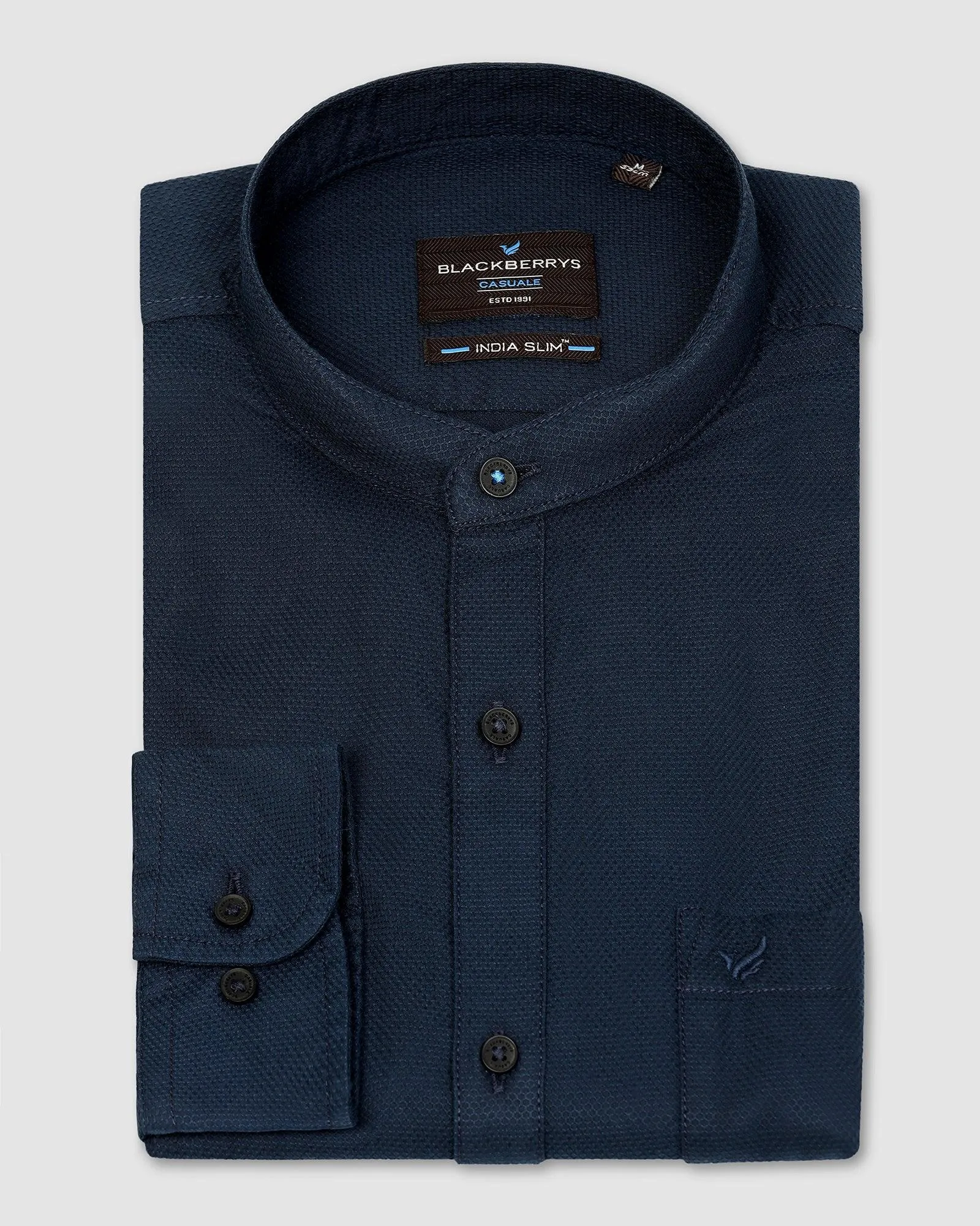 Casual Navy Solid Shirt - Colt