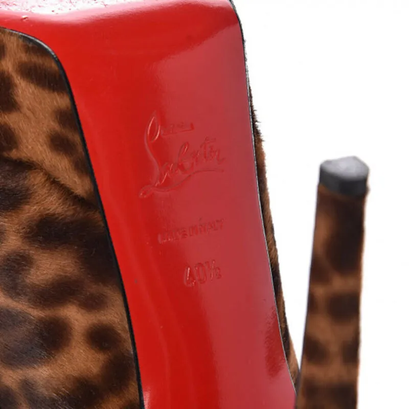 Christian Louboutin Leopard Pony Hair Bianca 140 Pumps