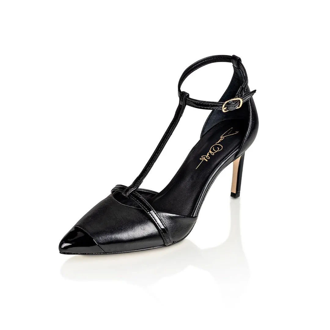 Desiree Black Nappa / Black Patent