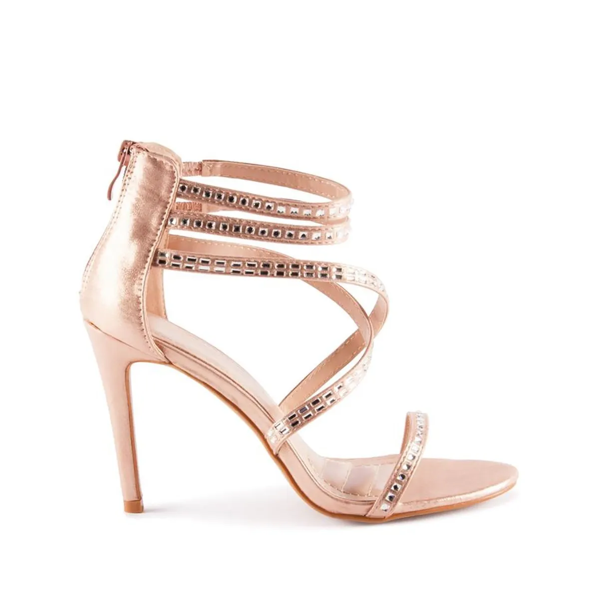 Desiree Diamante Criss Cross Strappy Sandal