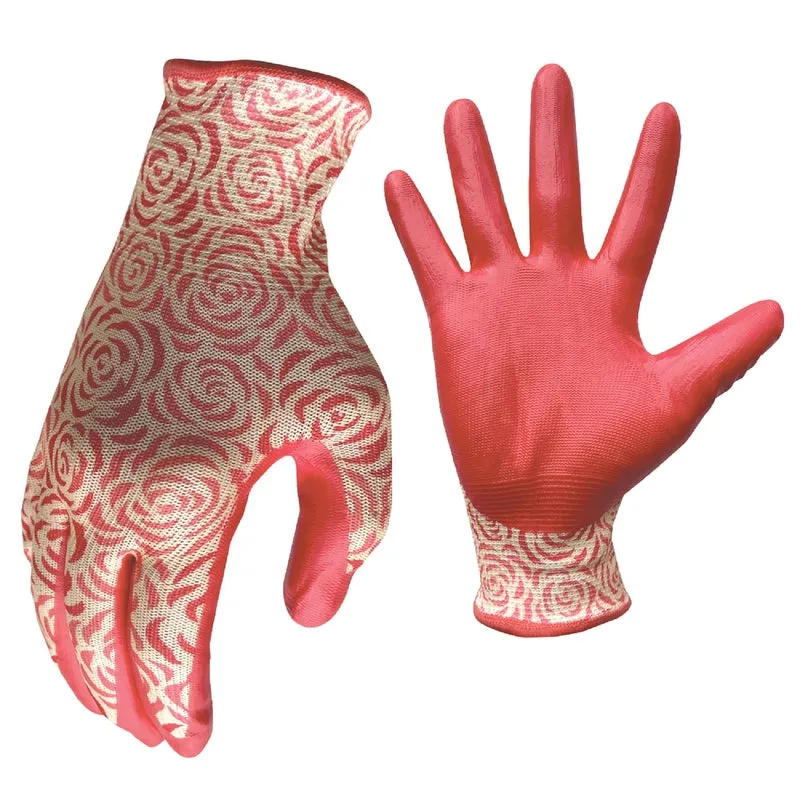 Digz Women's Indoor/Outdoor Gardening Gloves Pink M/L 3 pair