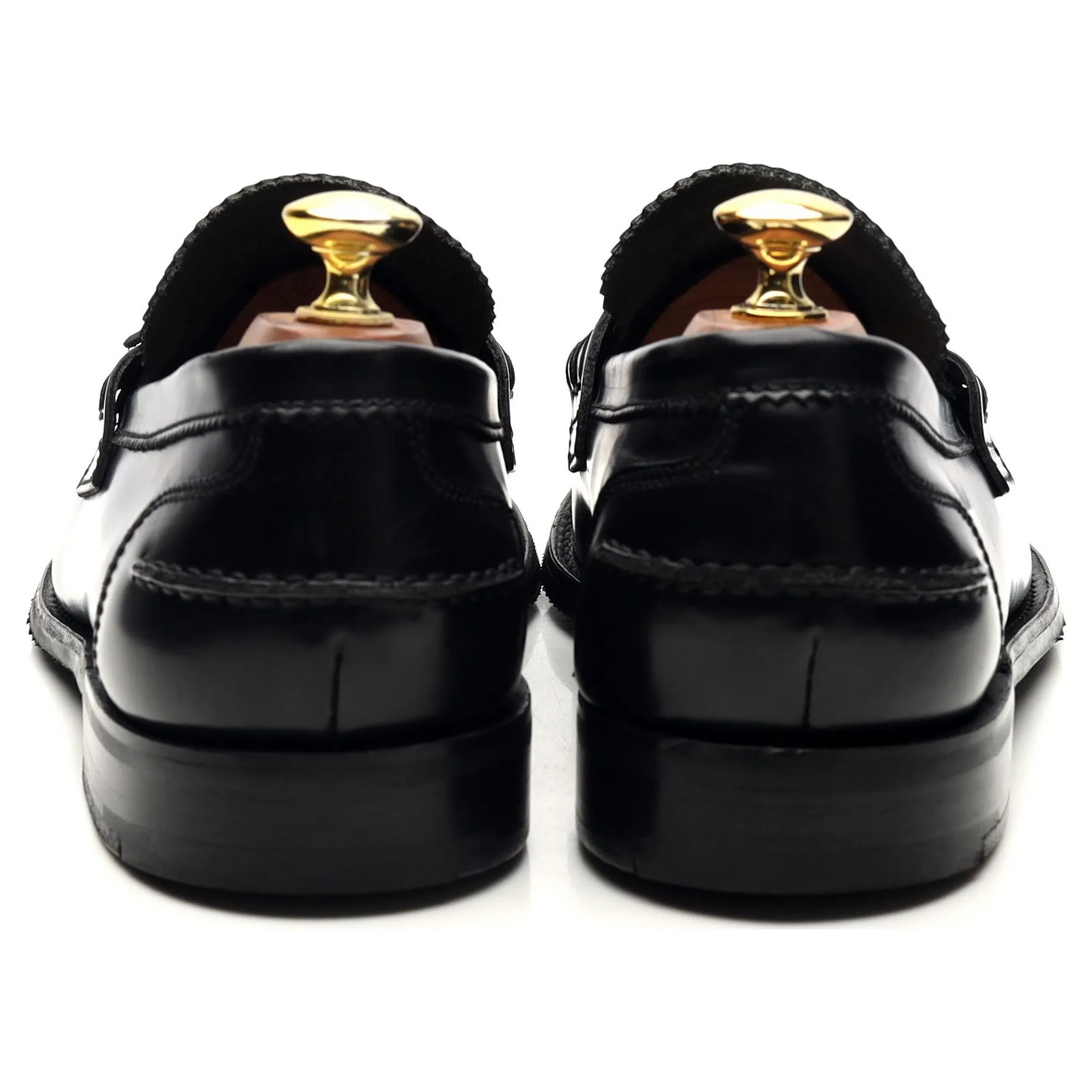 'Dorney' Black Leather Tassel Loafers UK 7 F