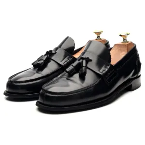 'Dorney' Black Leather Tassel Loafers UK 8 F