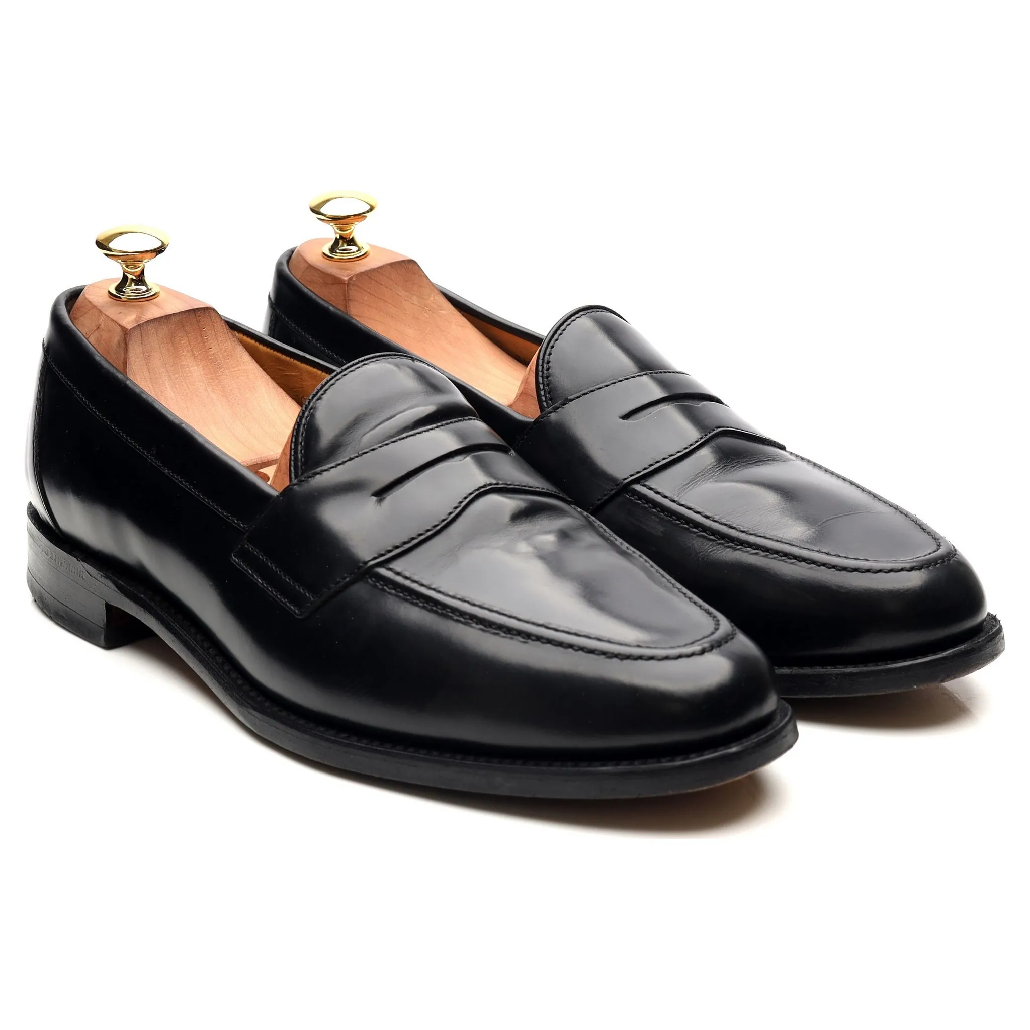 'Eton' Black Leather Loafers UK 10 F