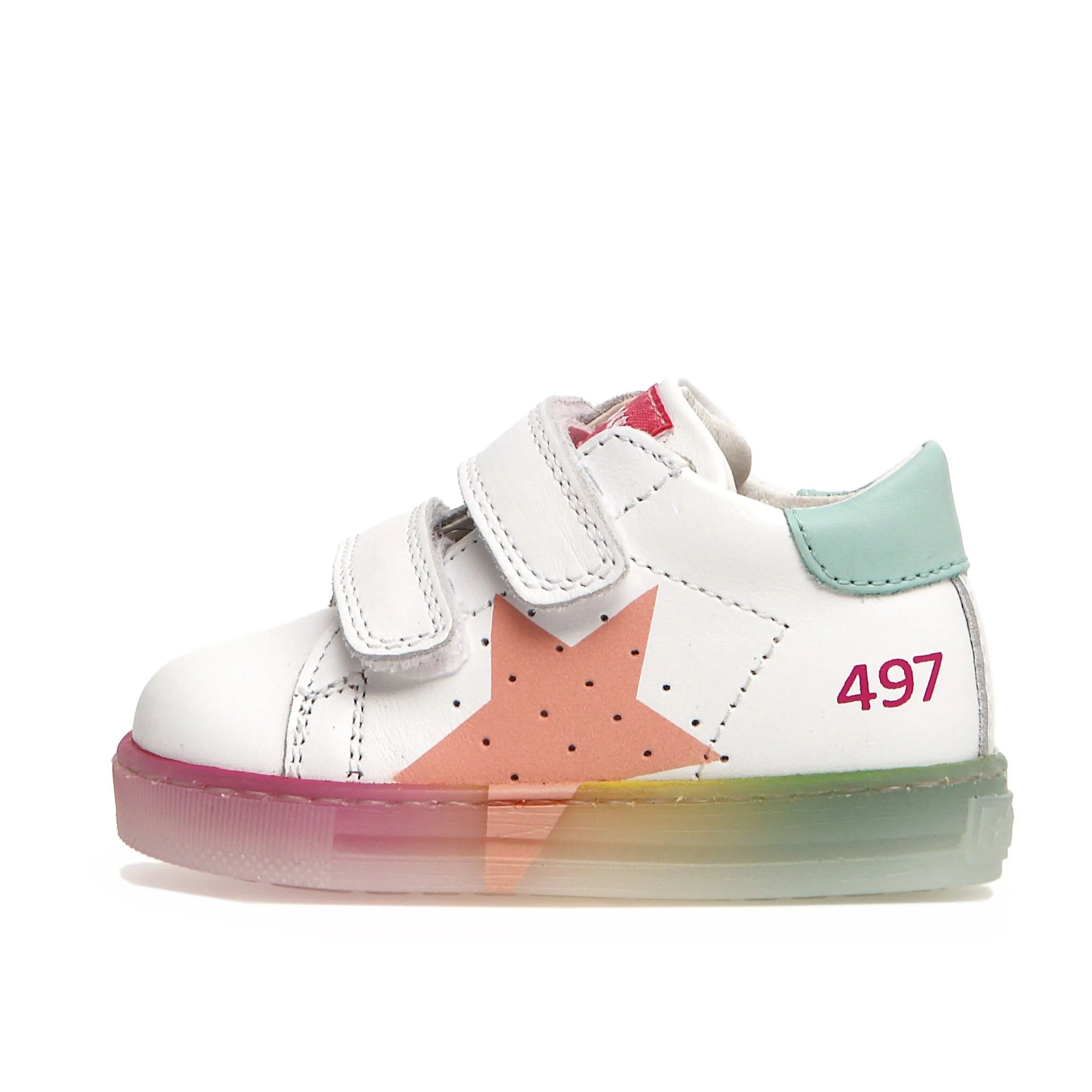 Falcotto Girl's Salazar Sneaker Shoes - White/Pink/Caraibi