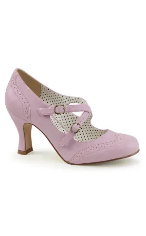 FLAPPER-35 Lavender Faux Leather Heels