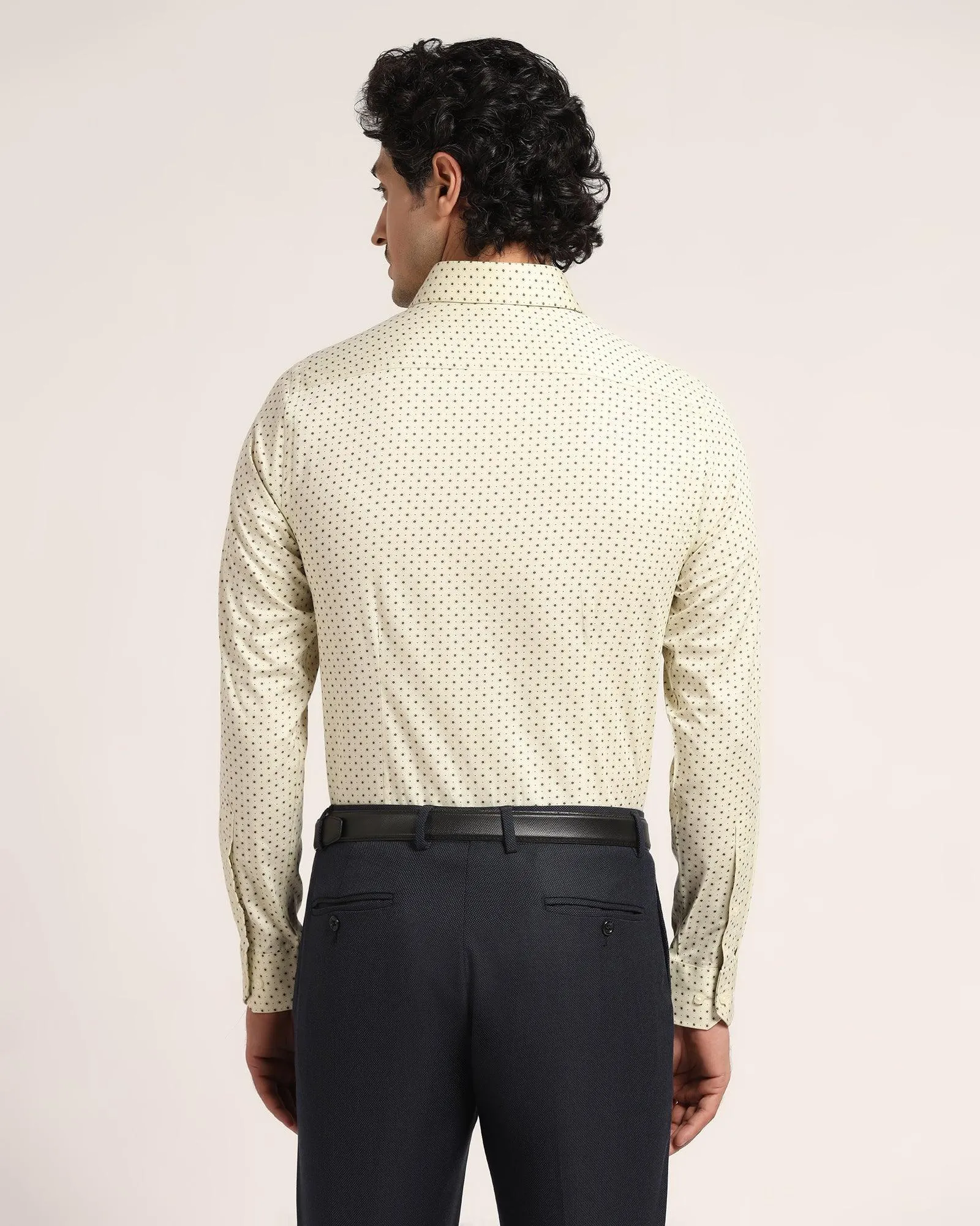 Formal Beige Printed Shirt - Ronin