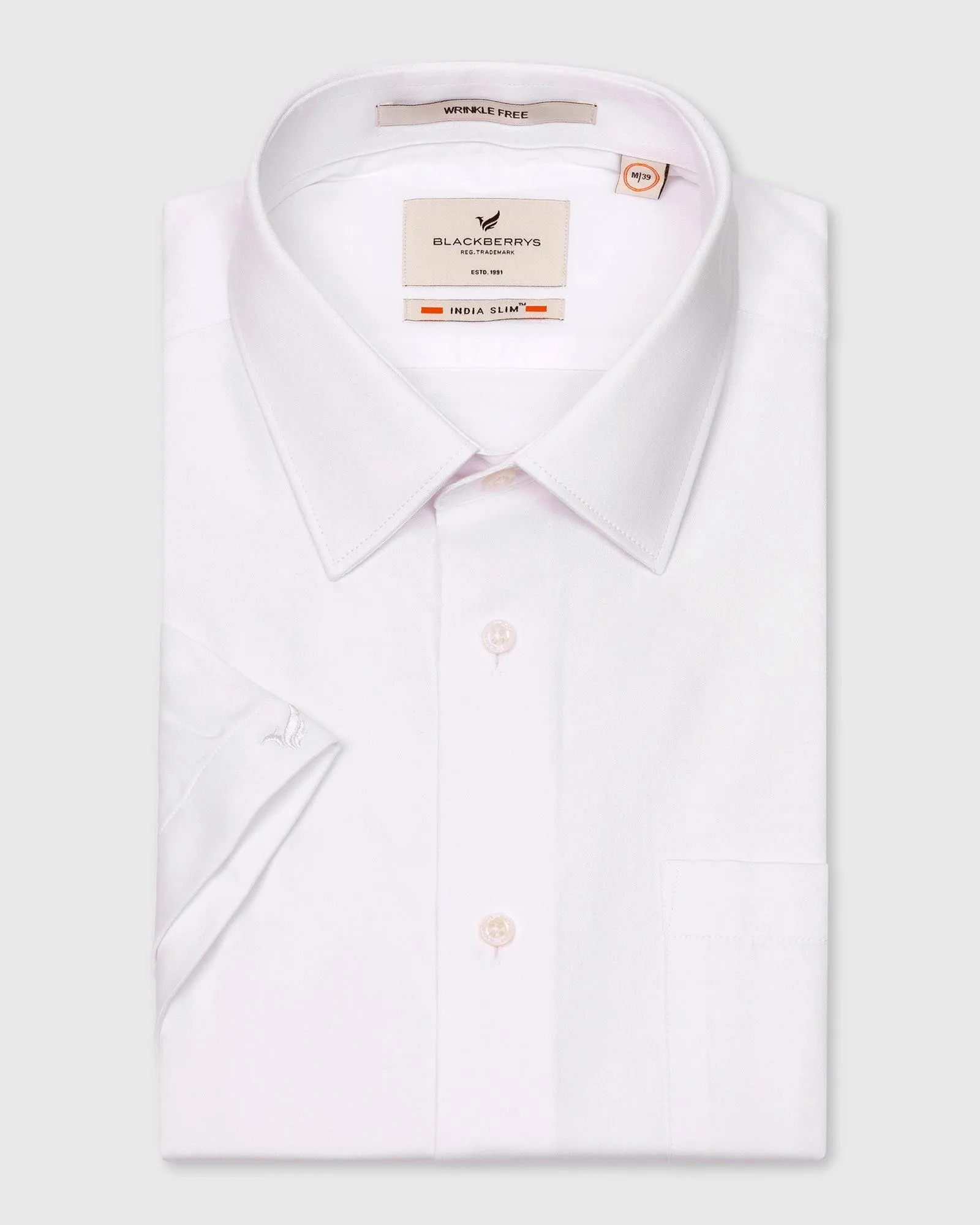 Formal Half Sleeve White Solid Shirt - Matiz