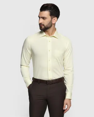 Formal Lemon Yellow Textured Shirt - Marco