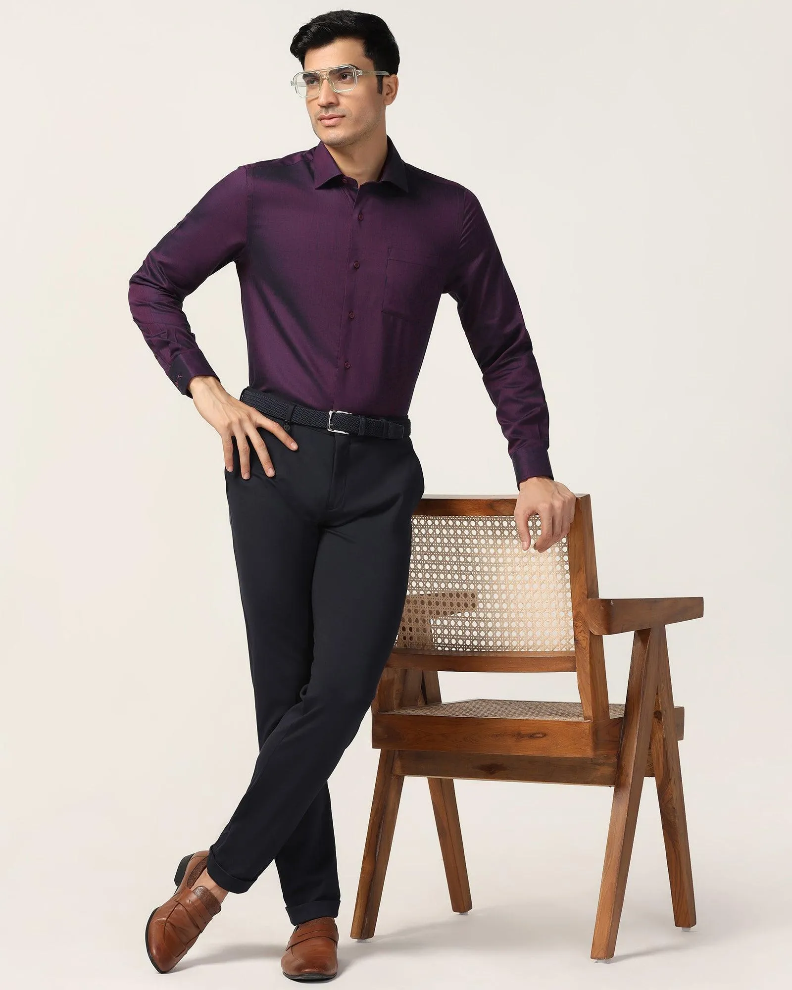 Formal Wine Textured Shirt - Albus