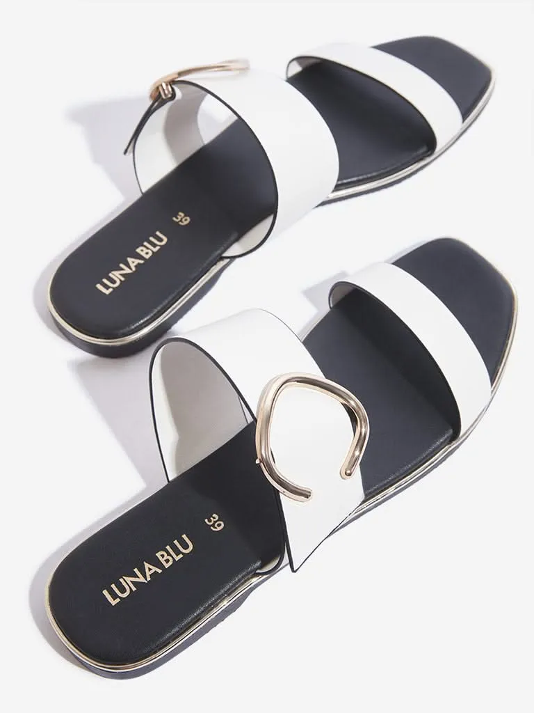 LUNA BLU Black Dual Band Slides