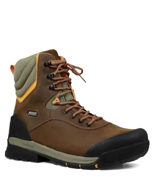 Men&s Bogs Bedrock 8 inch Insulated Soft Toe Work Boot, Size: 9, Brown