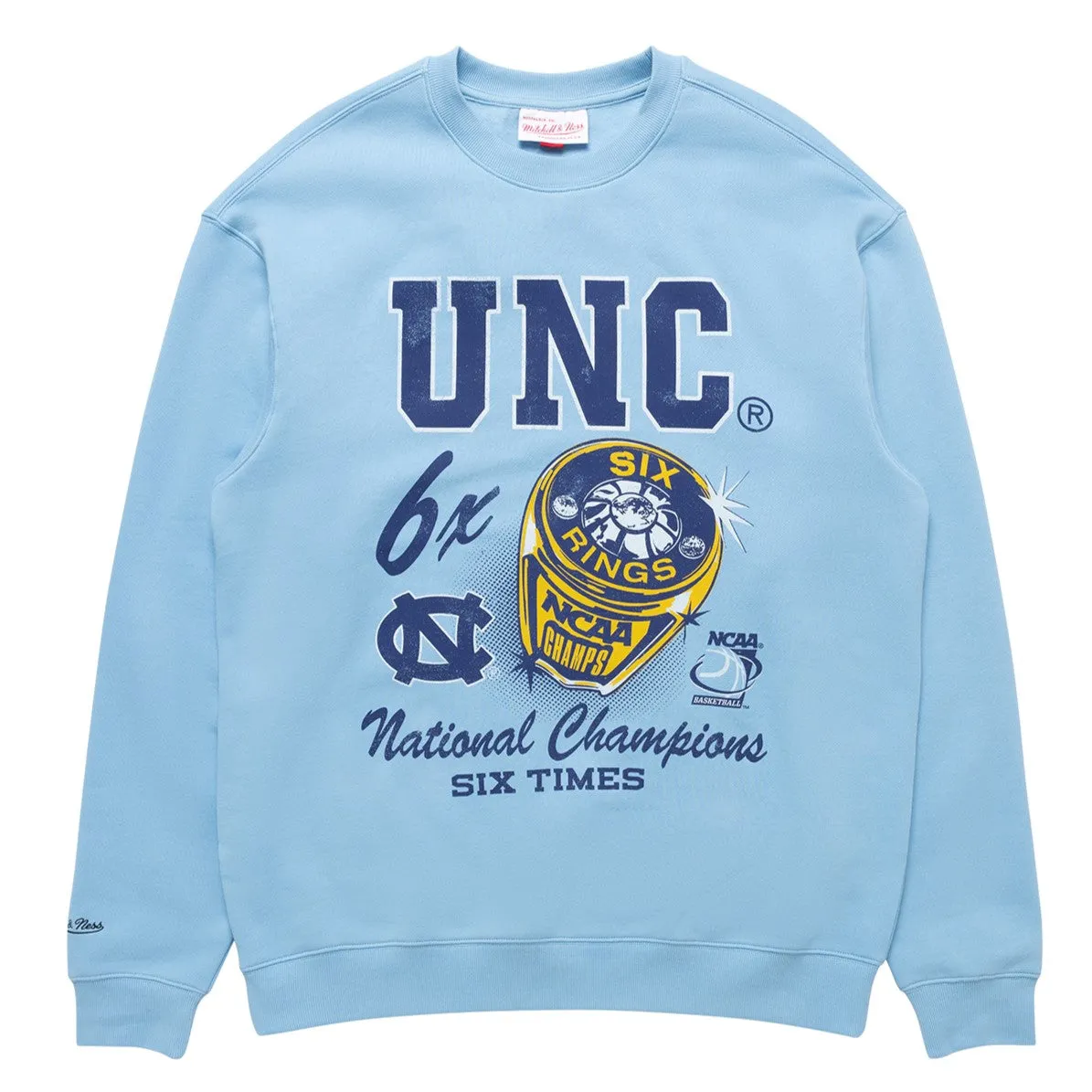 Mitchell & Ness NCAA 6X Champs Crew North Carolina Tar Heels Blue