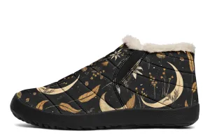 Moonlit Botanica Winter Sneakers - Warm & Easy Slip-On Shoes Lined with Vegan Wool with Anti-Slip Soles