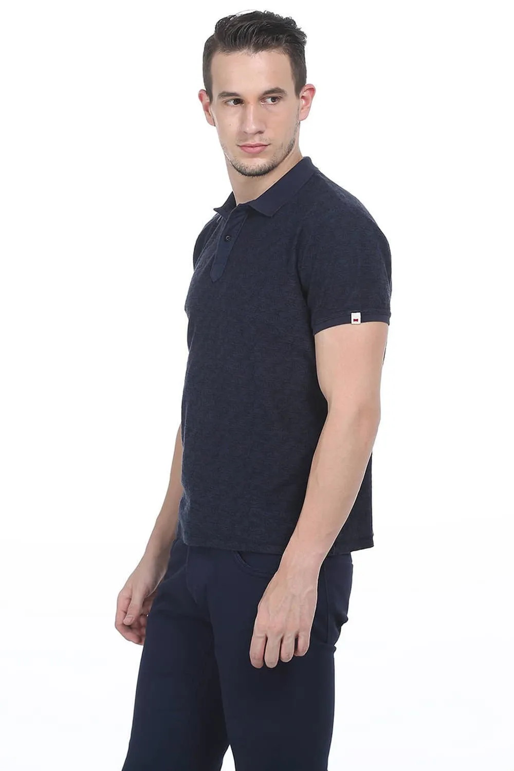 Muscle Fit Printed Polo T Shirt