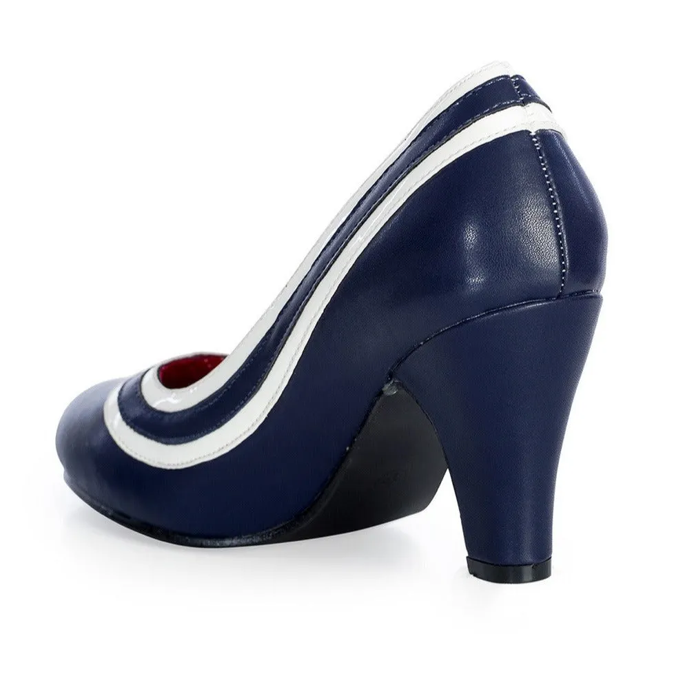 Nautical 1950's Inspired Navy and White Heels