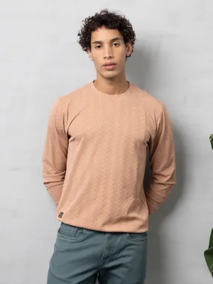 Orange structured jacquard sweatshirt