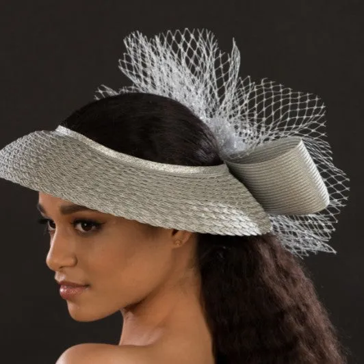 SG5023-Ladies Silver Gray fascinator