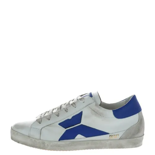 Sleek White & Blue Men's Sneakers