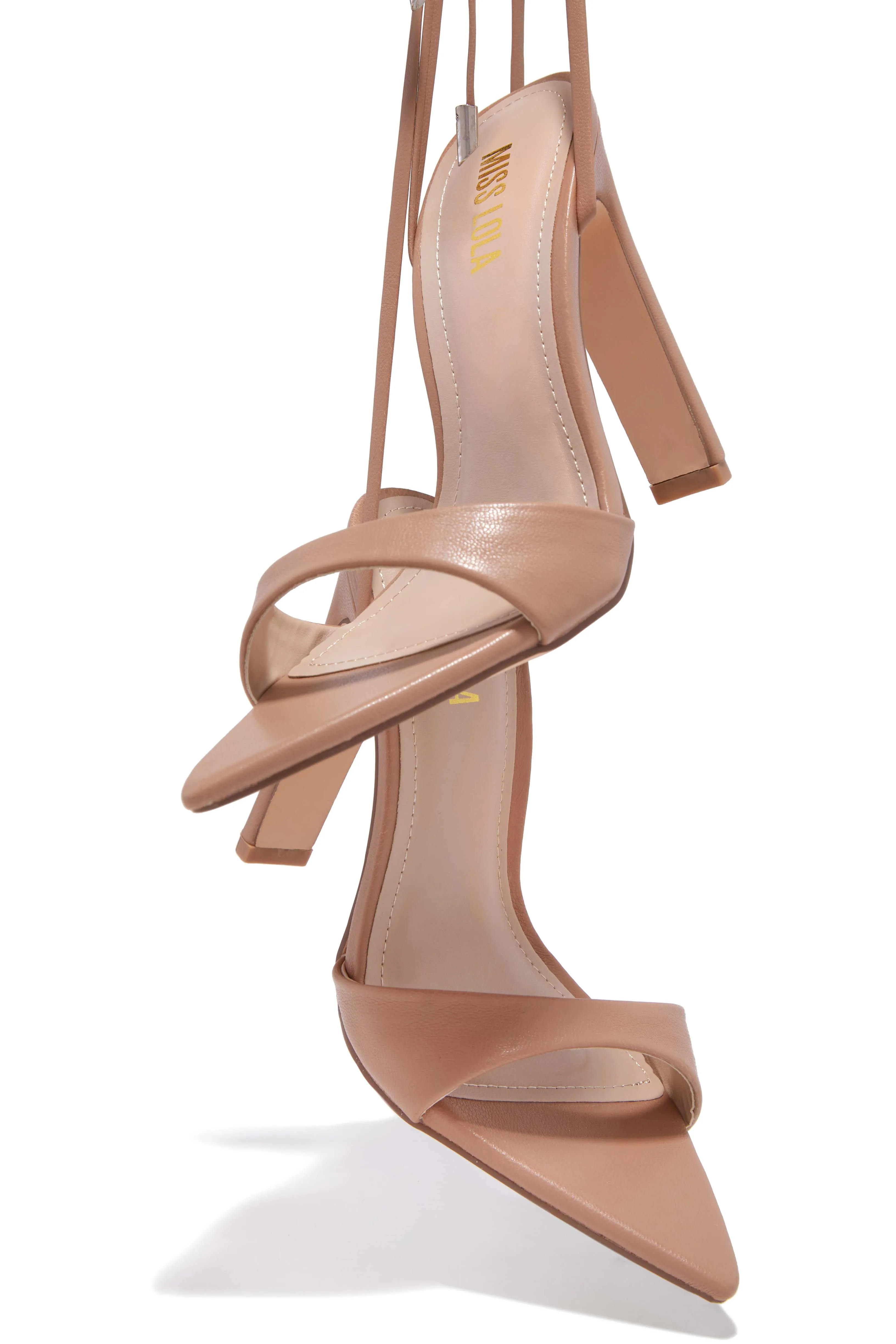 Sun Kissed Nights Lace Up High Heels - Nude