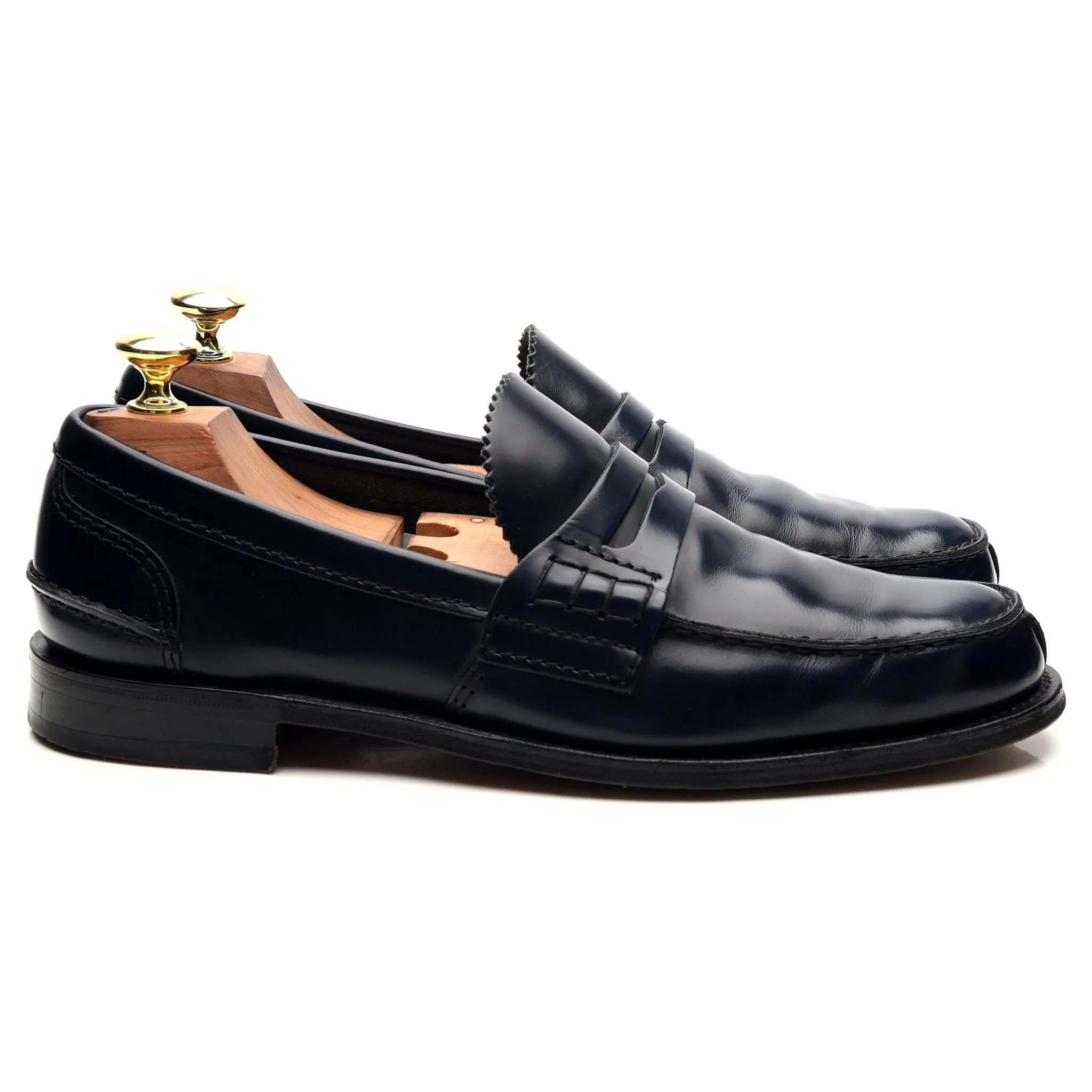 'Tunbridge' Navy Blue Leather Loafers UK 7 F