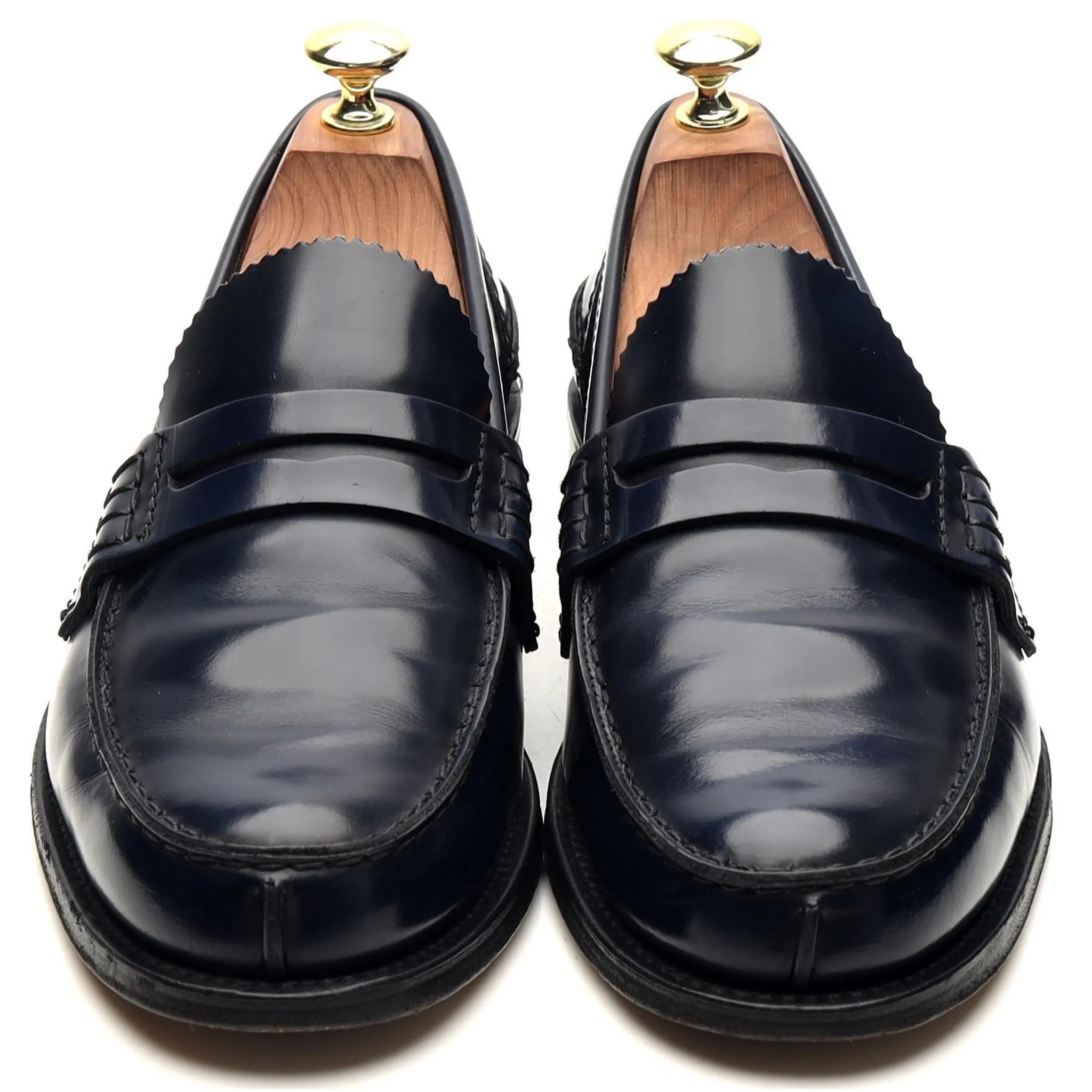 'Tunbridge' Navy Blue Leather Loafers UK 7 F