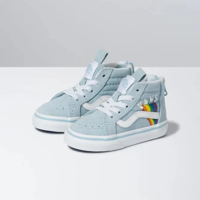 Vans Toddlers Sk8 Hi Zip Rainbow Blue Winter Sky - NOT RETURNABLE