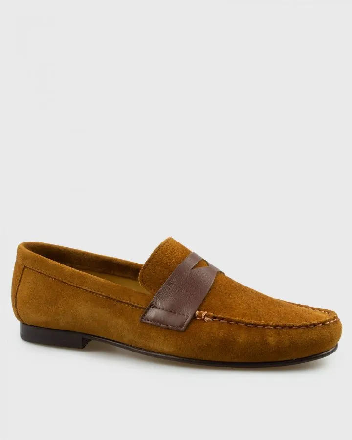 VINCENT & FRANKS VF64_7 TOBACCO SUEDE LOAFER