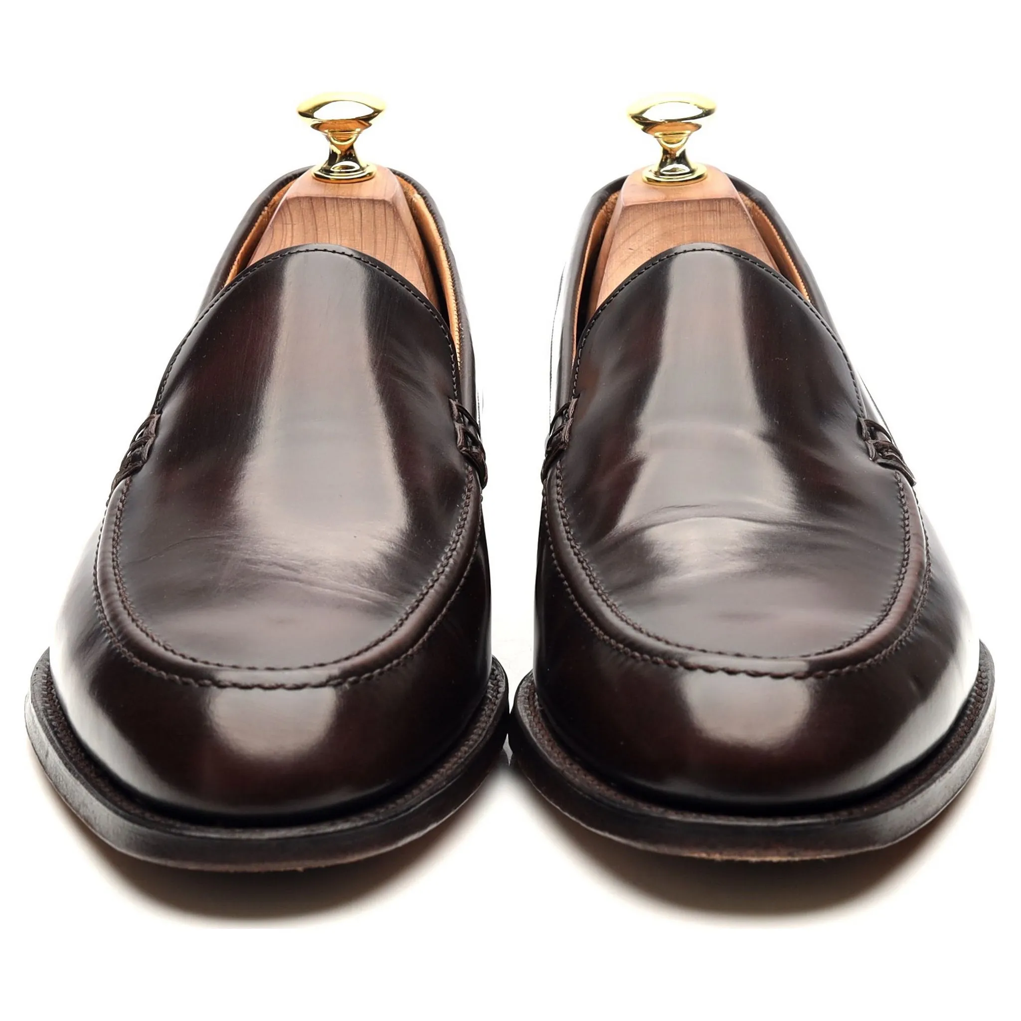 'Wilbur' Dark Brown Leather Loafers UK 8.5