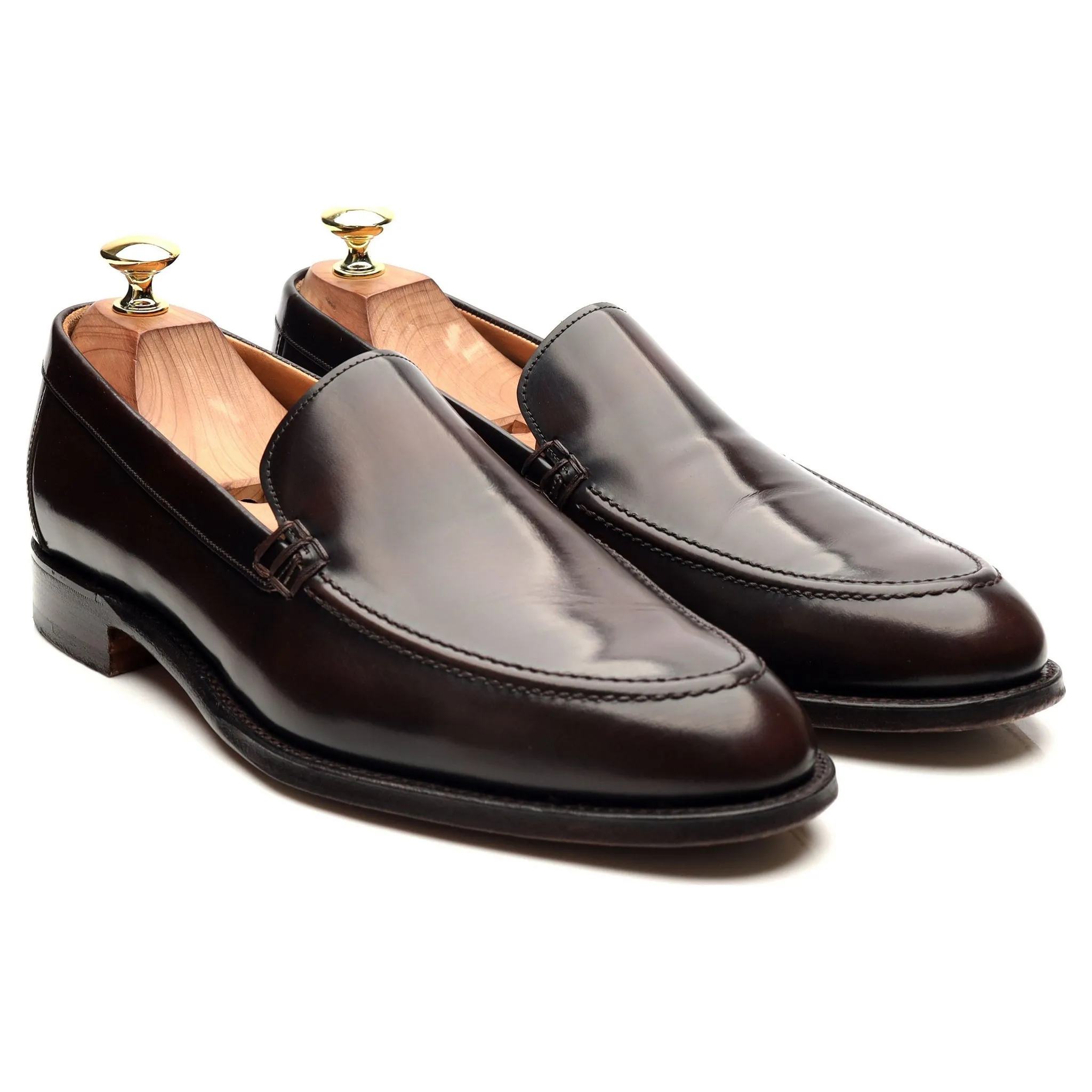 'Wilbur' Dark Brown Leather Loafers UK 8.5